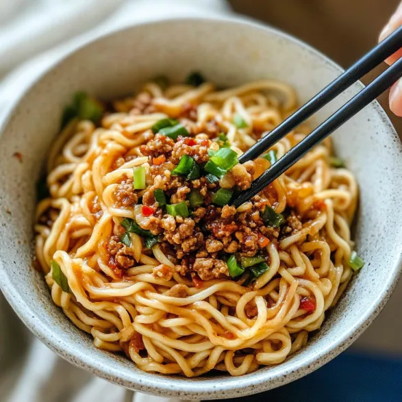 A bowl of noodles with vegetables and meat.