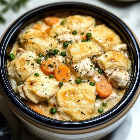 A bowl of chicken and peas.
