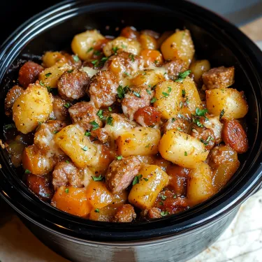 A bowl of food with a green herb on top.