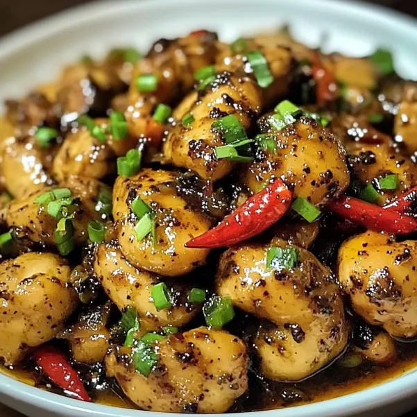 A bowl of food with peppers and onions.