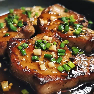 Sliced meat with green onions.