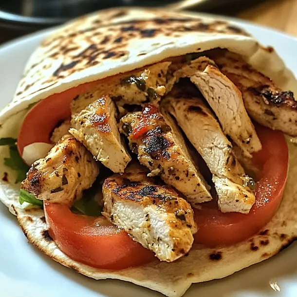 A chicken sandwich with tomatoes and lettuce.