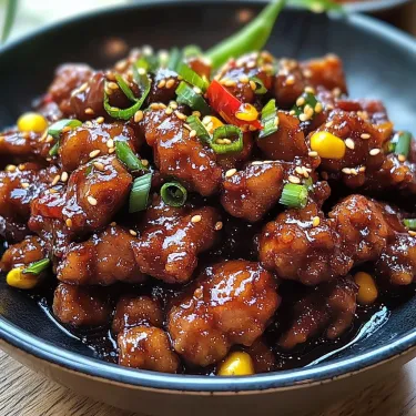A bowl of chicken with peppers and onions.