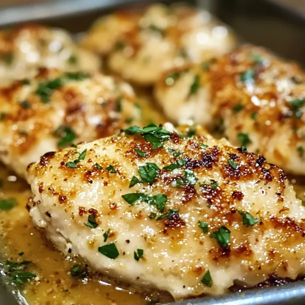 Chicken with herbs and sauce.