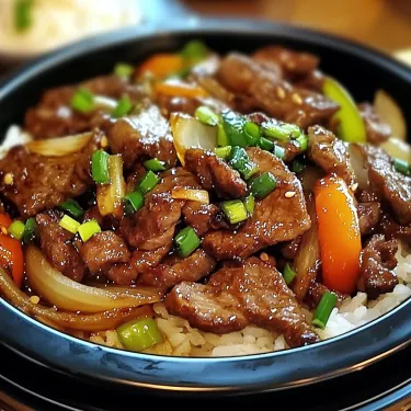 A bowl of beef and vegetables.