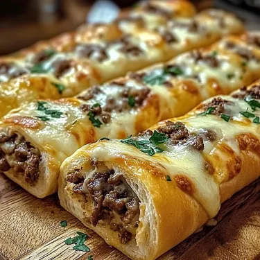 A plate of food with meat and cheese.