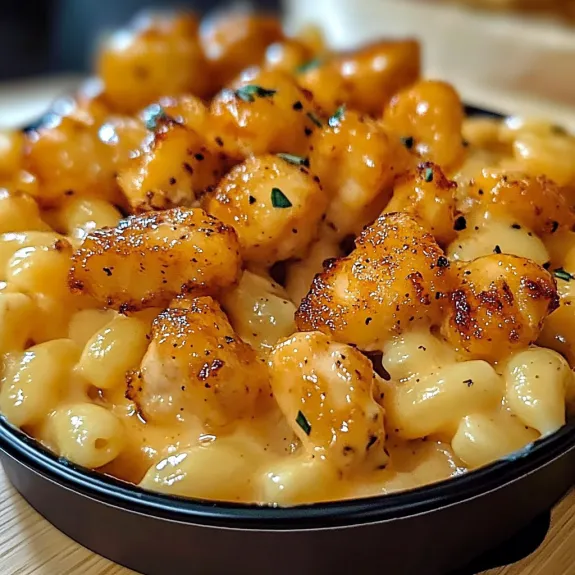 A bowl of macaroni and cheese.