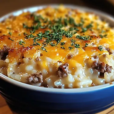 A bowl loaded with melty cheese and herbs.