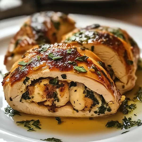 Plate with bacon-wrapped chicken breast and veggies.