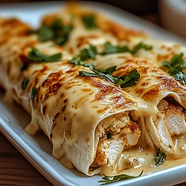 A plate stacked with melty chicken wraps and cheese.