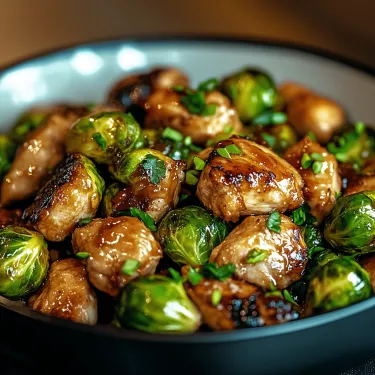 A bowl packed with chicken and veggies.