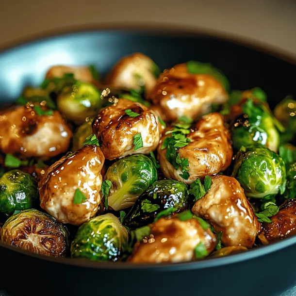 A bowl with veggies, chicken, and sauce inside.