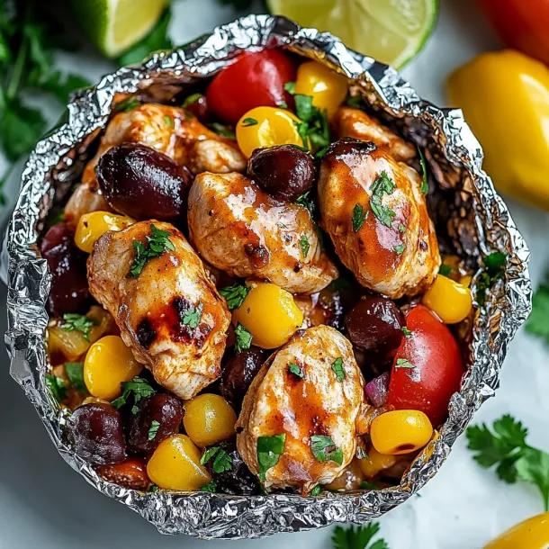 A serving bowl with food covered in shiny foil.