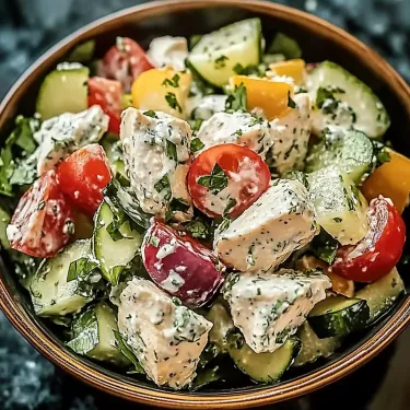 A bowl filled with veggies like cucumbers, tomatoes, and lettuce.