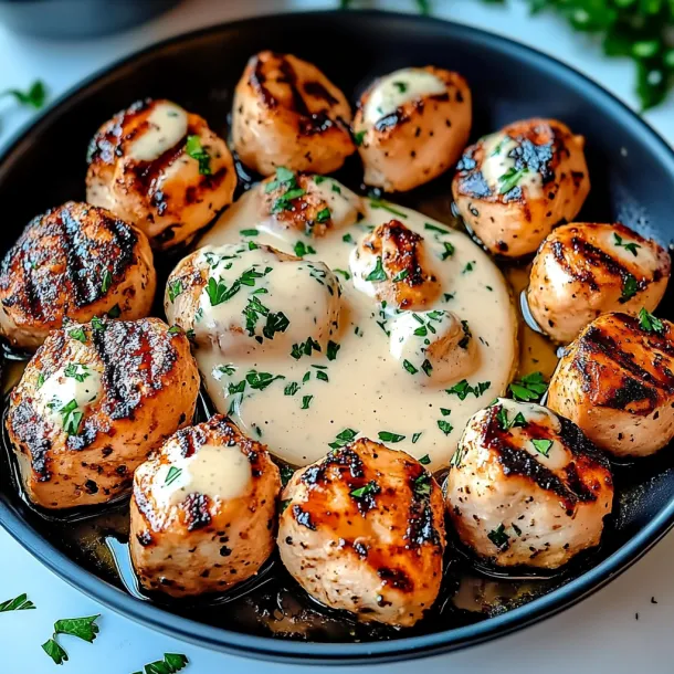 A bowl of food with sauce on top.