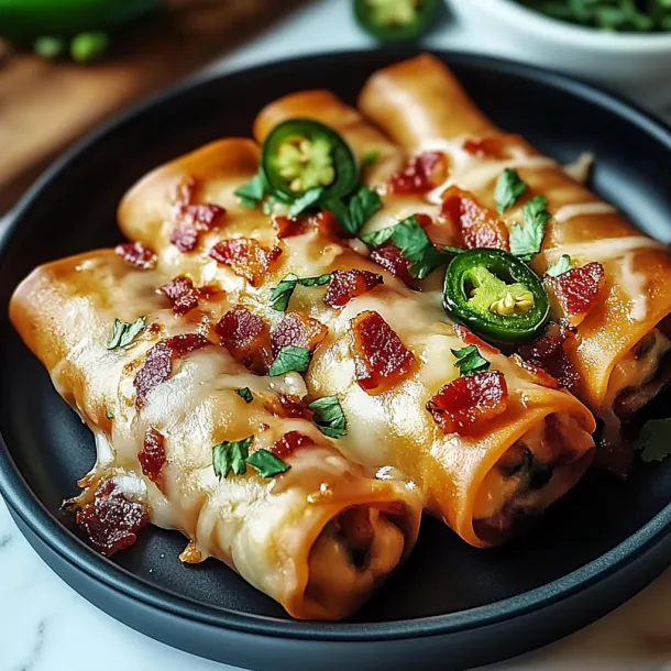 A plate of food with jalapenos and cheese.