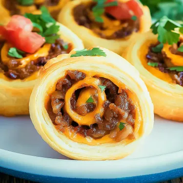 A plate of food with a pastry and a juicy tomato.