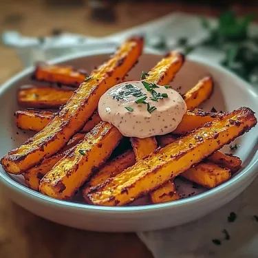 A bowl of fries with a dollop of sour cream.