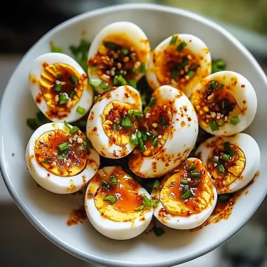 A bowl of eggs with spices.
