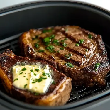 A piece of meat with butter on top.