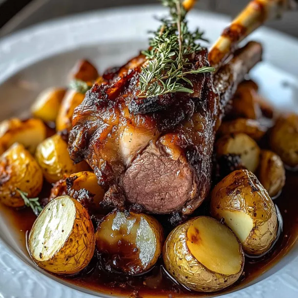 A plate of food with potatoes and meat.