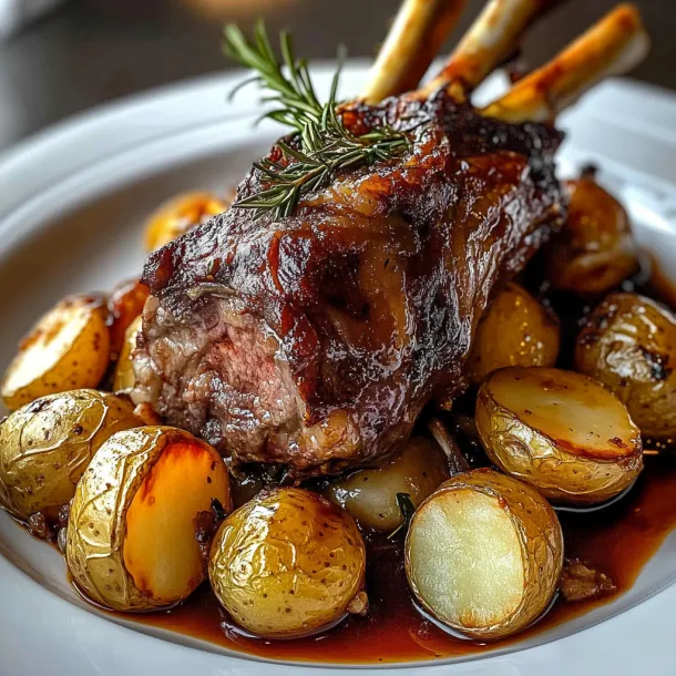 A plate of meat and potatoes.