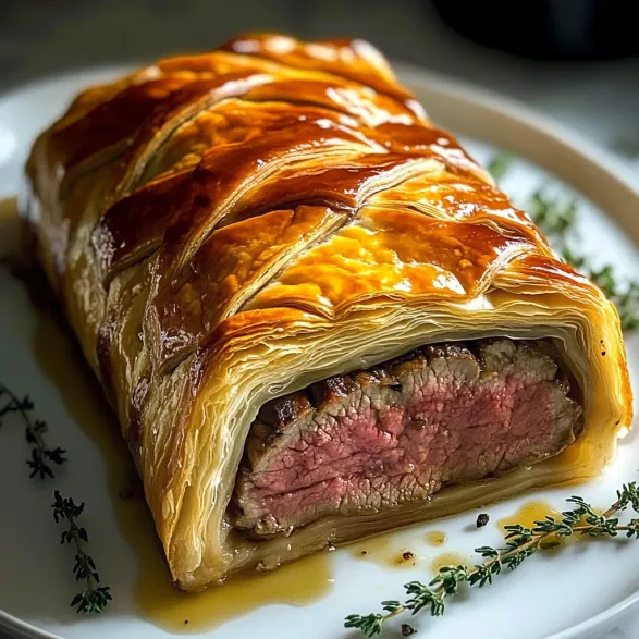 A pastry with meat inside.