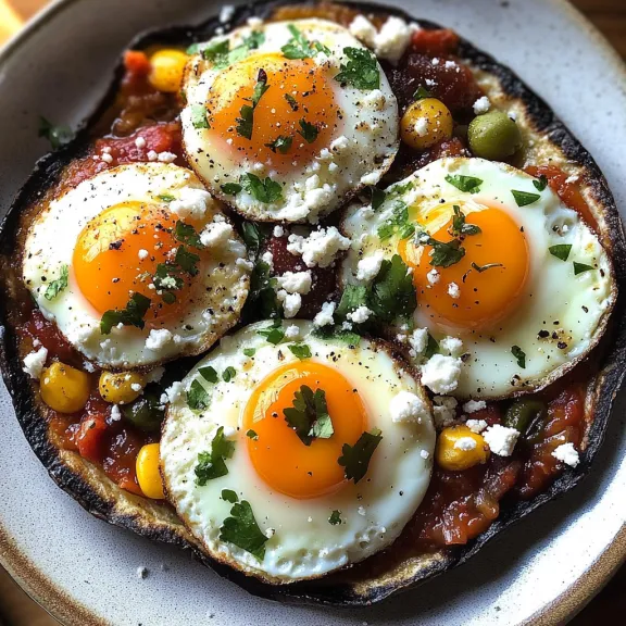 A plate of food with eggs and vegetables.
