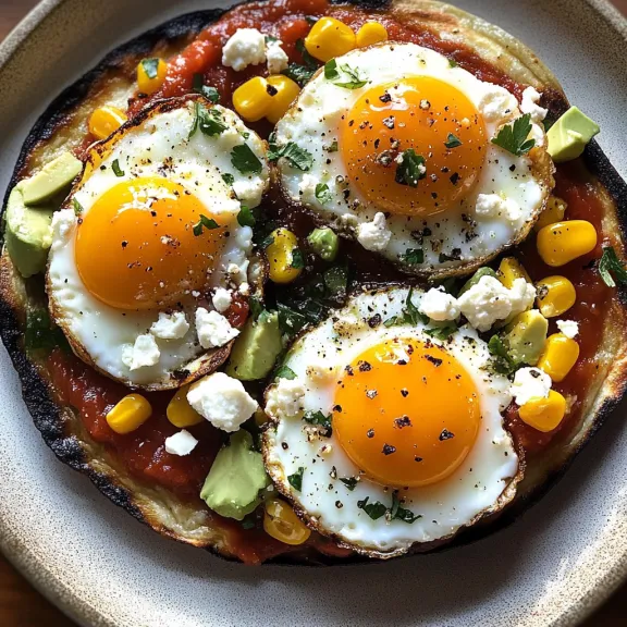 Eggs and veggies piled on a plate.