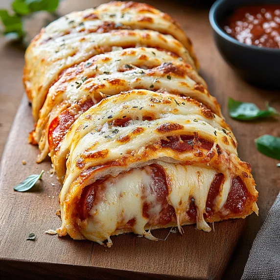 A pizza topped with melted cheese and tomato sauce.