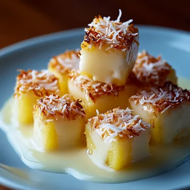 A plate of snacks with creamy sauce.