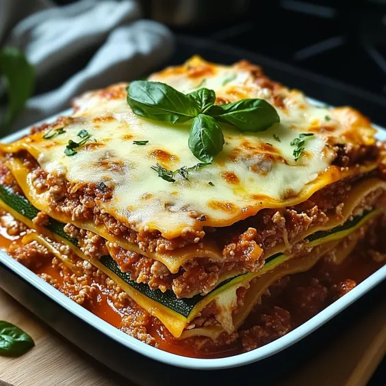 A white plate with a lasagna dish on it.