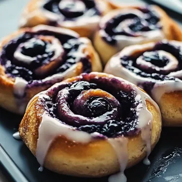 Plate with three pastries filled with blueberry goodness.