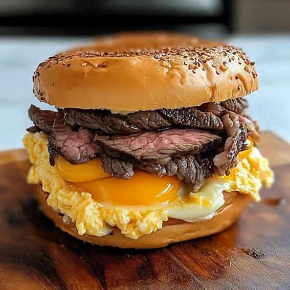 A close up of a sandwich with meat and egg.