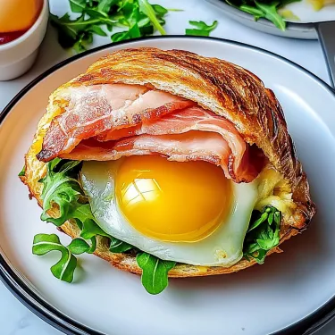 A sandwich with a fried egg in the middle.