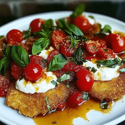 A plate of food with tomatoes and cheese.