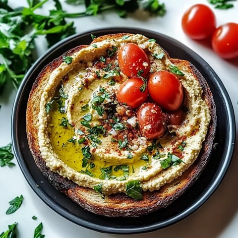 Bowl featuring bread with tomatoes.